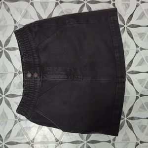 Black denim skirt